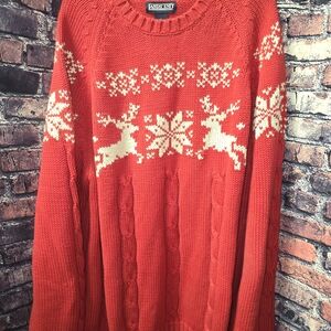 Lands' End Vibrant Red Knit Sweater